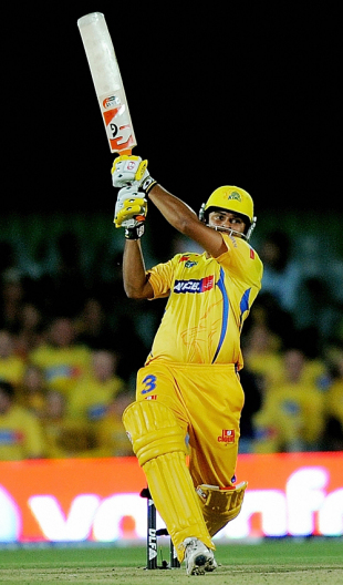 Suresh Raina smashes it straight back past the bowler, Chennai Super Kings v Deccan Chargers, IPL, 29th match, East London, May 4, 2009
