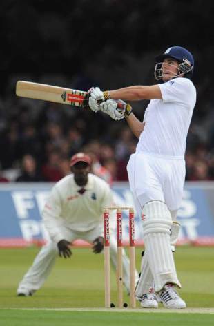 Alastair Cook latches onto an early pull, England v West Indies, 1st Test, Lord's, May 6, 2009