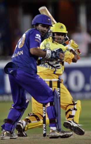S Badrinath steers the ball down to third man, Chennai Super Kings v Rajasthan Royals, IPL, 37th match, Kimberley, May 9, 2009